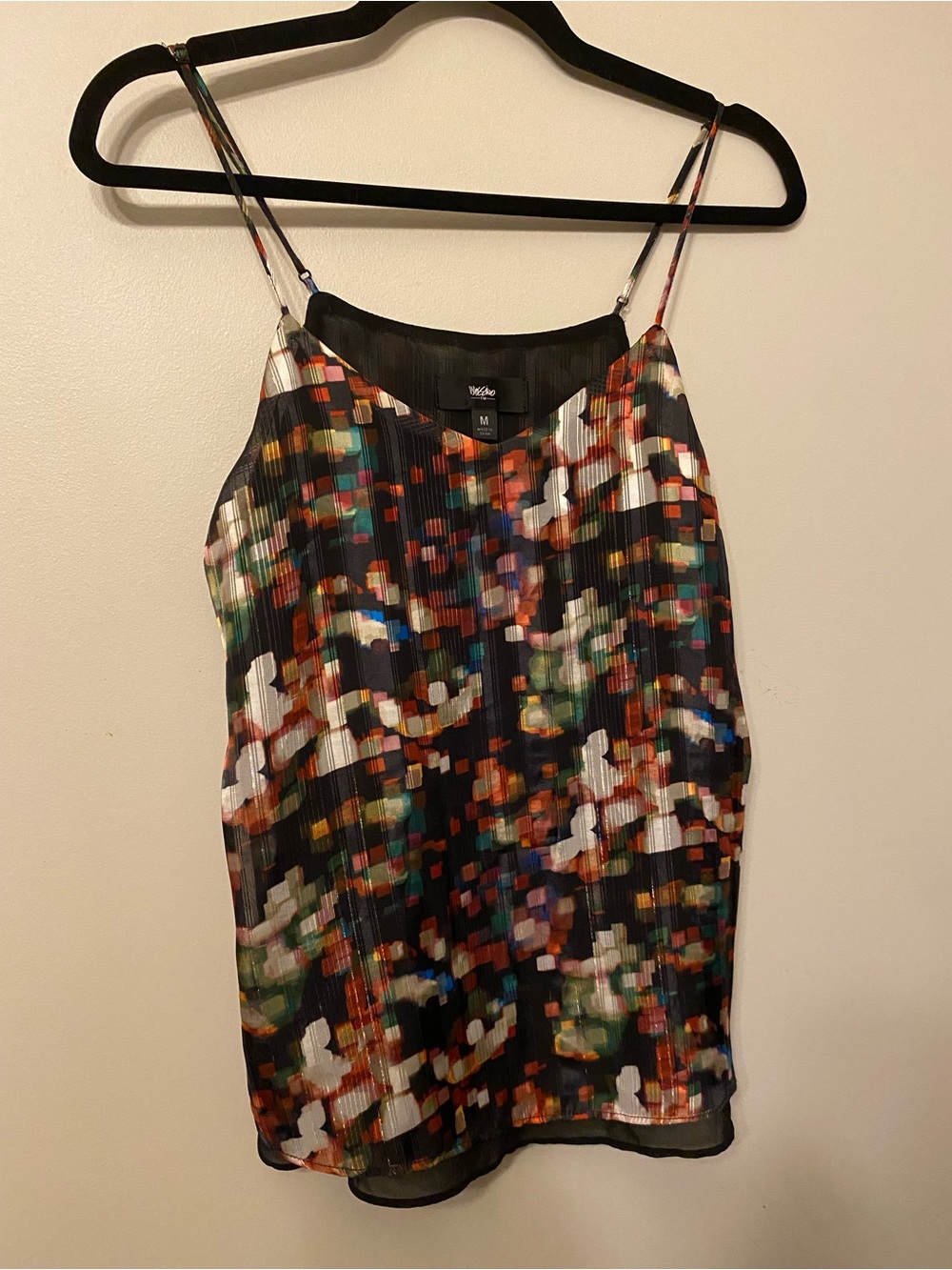 Mossimo Supply Co. Multicolor Pixel-Print Spaghetti Strap Camisole - Black Base